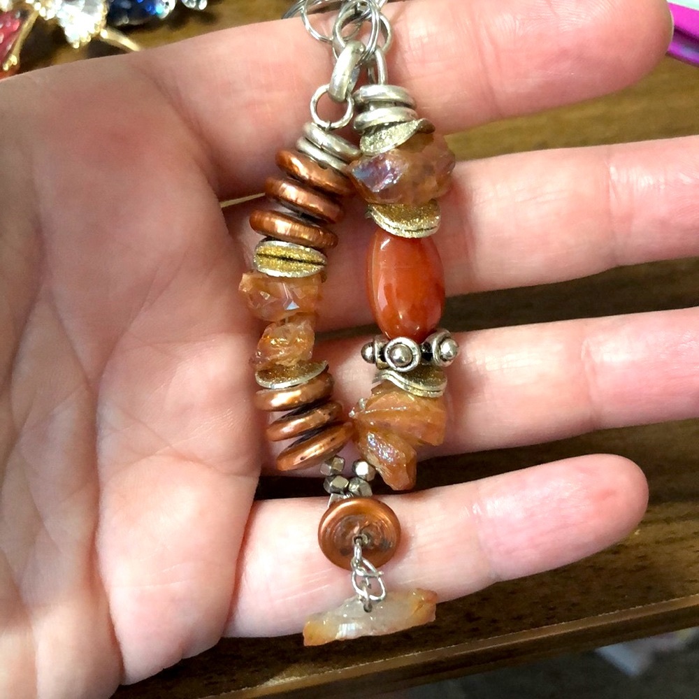 HOST PICK Hand Crafted Carnelian & Iridescent Carnelian Bag Charm Or Keychain